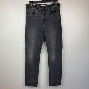 Levis 724 High Rise Straight Jeans Womens 29x28 Gray Premium Stretch Denim